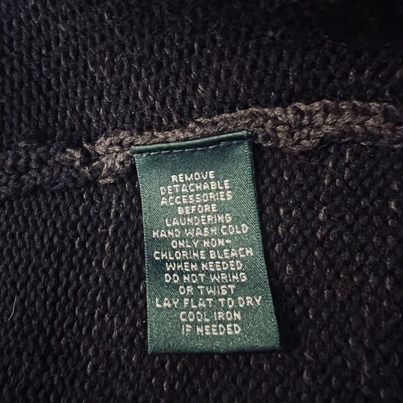 Lauren Ralph Lauren Oversized Sleeveless Black & Gray Cardigan Sweater size S - Picture 9 of 9